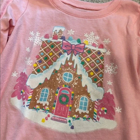The Children's Place Pink Long Sleeve Gingerbread House Graphic Tee - Picture 2 of 3